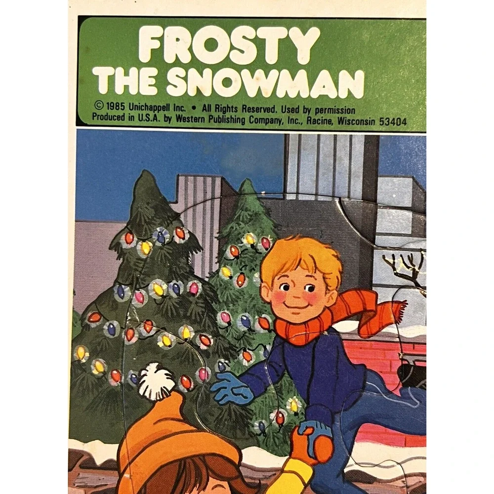 Frosty The Snowman Holiday Golden Frame Tray Puzzle Vintage 1985 Christmas